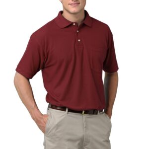 Men’s Short Sleeve Teflon Treated Pique Polo with Pocket