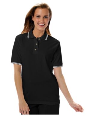 Ladies’ Tipped Collar & Cuff Pique Polo Shirt