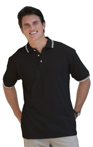 Men’s Tipped Collar & Cuff Pique Polo Shirt