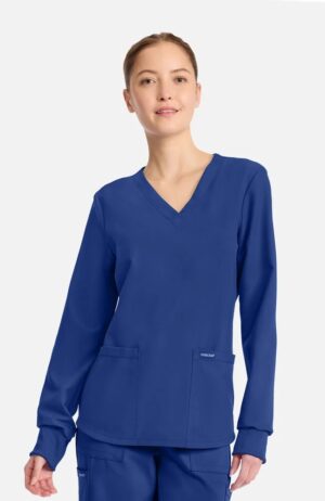 Cherokee Workwear Women’s 2-Pocket Long Sleeve Scrub Top