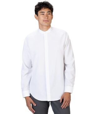 Edwards Men’s Long Sleeve FlexBatiste Banded Collar Shirt
