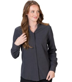 Edwards Ladies’ Long Sleeve FlexBatiste Stand-Up Collar Shirt
