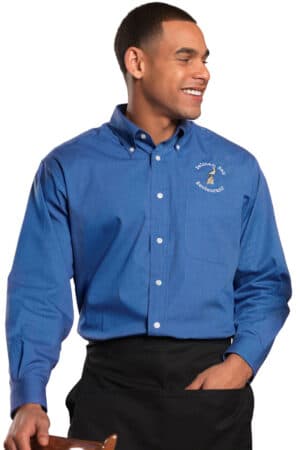Edwards Men's Pinpoint Oxford Long Sleeve Button Down Dress Shirt