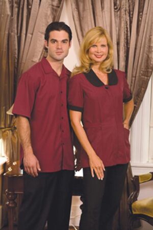 Men's Micro-Check Convertible Collar Shirt