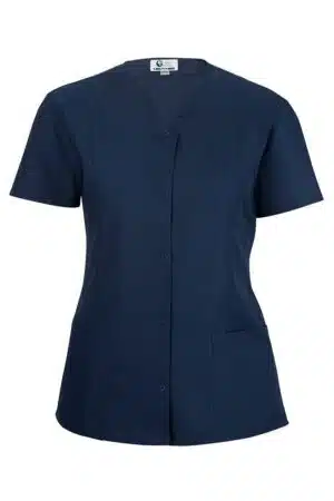 Ladies' Short Sleeve Snap Front Tunic