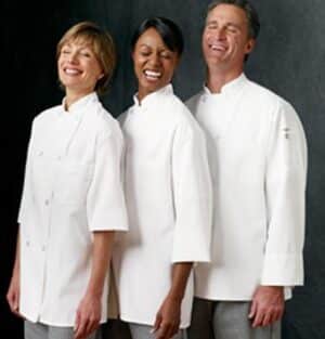 10 Pearl Button 3/4 Sleeve Chef Coat
