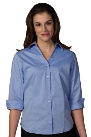 Edwards Ladies' Tailored V-Neck Stretch Blouse 3/4 Sleeve