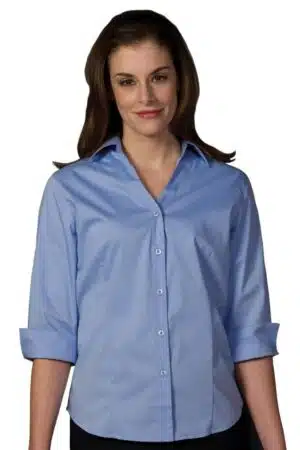 Edwards Ladies' Tailored V-Neck Stretch Blouse 3/4 Sleeve