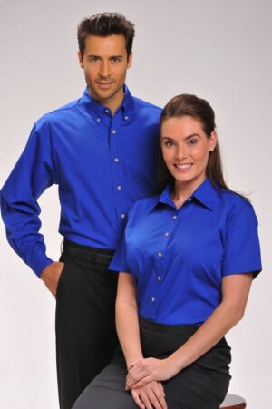 Men's Long Sleeve Easy Care Poplin Shirt Restaurant Uniform