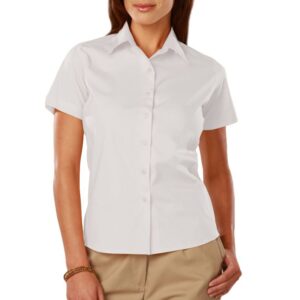 Ladies' Short Sleeve Easy Care Stretch Poplin Blouse