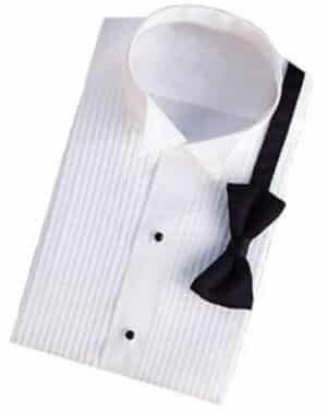 Ladies' Wing Tip Collar Tuxedo Shirt with 1/4" Pleated Front