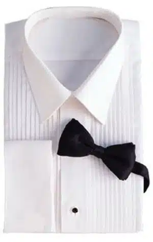 Men's Laydown Collar Tuxedo Shirt with 1/4" Pleated Front