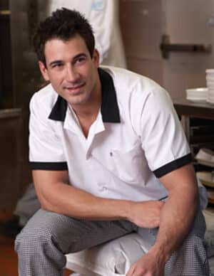 Trimmed Collared Chef Shirt with Buttons