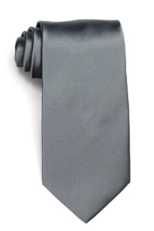 Charcoal Satin Self-Tie