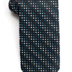 Black with Blue, Silver, & White Dots Tie