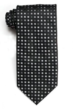 Black with Greys Geometric Tie