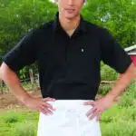 Unisex Button Front Black Mesh Back Chef Shirt