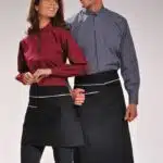 Upscale Half Bistro Apron with White Piping