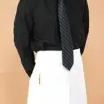 Unisex One Patch Pocket Bistro Apron White Sale