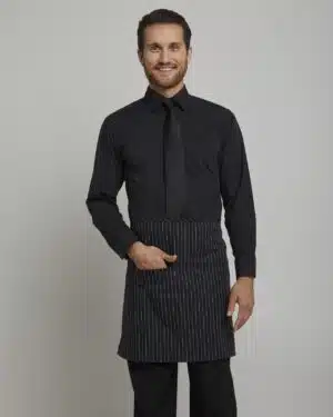 Pinstripe Half Bistro Apron with Center Divided Pocket