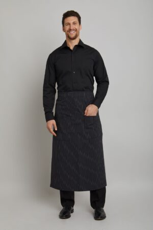 Pinstripe Two Patch Pocket Bistro Apron
