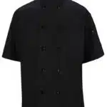 Black Short Sleeve Pearl Button Chef Coat