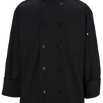 Black Long Sleeve Pearl Button Chef Coat