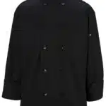 Black Long Sleeve Pearl Button Chef Coat