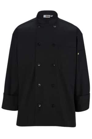 Black Long Sleeve Pearl Button Chef Coat