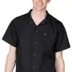 Black Kitchen Shirt with Snap Closure