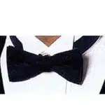 2″ Black Banded Poly/Satin Bow Ties