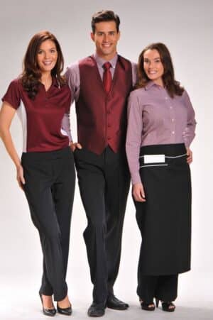 Men's Easy Care Long Sleeve Burgundy Gingham Shirt
