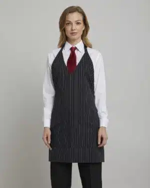 Pinstripe V-Neck Apron