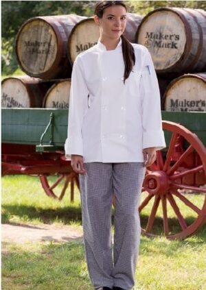 Classic Chef Pant with 2" Elastic Waist-Houndstooth