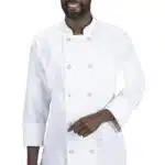 White Long Sleeve Pearl Button Chef Coat