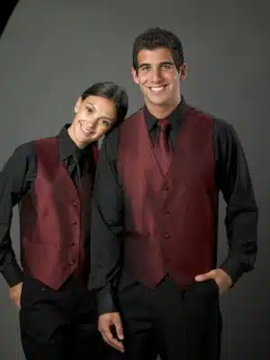 Men's Monaco Burgundy Striped Vest