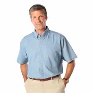 Men's Short Sleeve Premium Denim Shirt