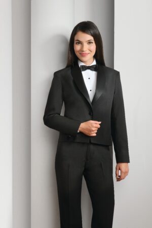 Ladies' One Button Satin Shawl Lapel Eton