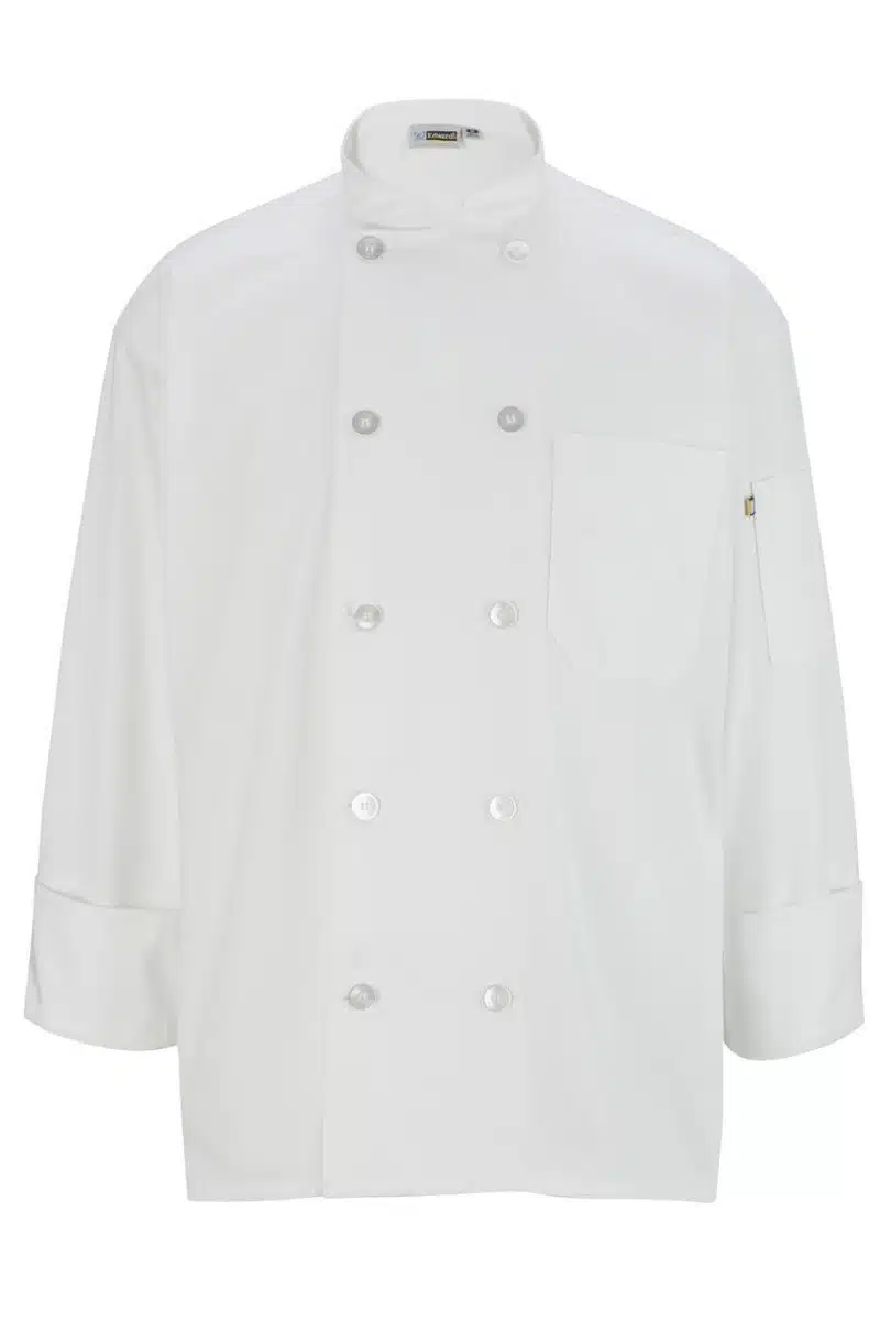 White Long Sleeve Pearl Button Chef Coat White Long Sleeve Pearl Button Chef Coat