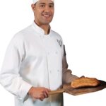 White Long Sleeve 10 Knot Button Chef Coat