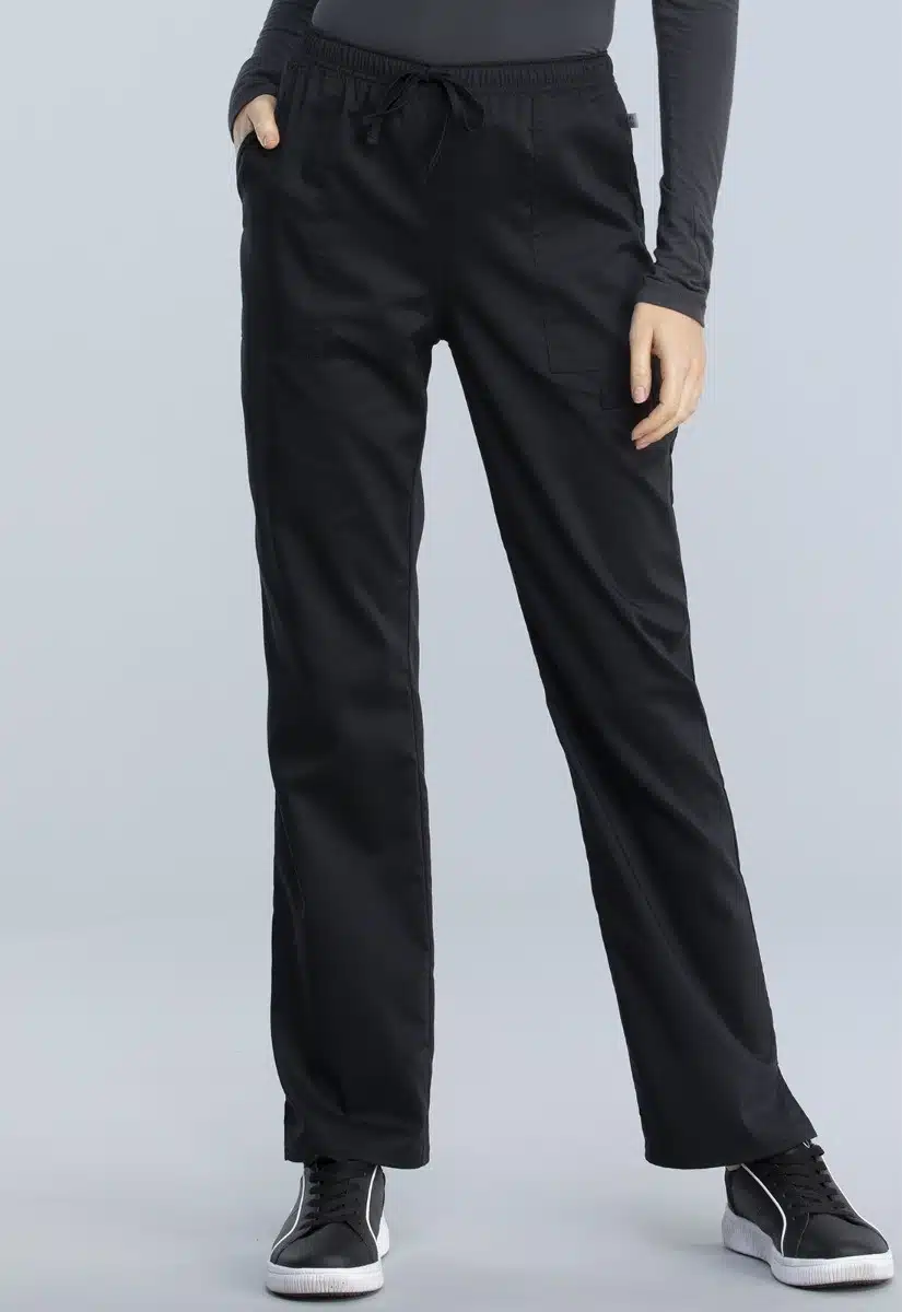 Cherokee Revolution Women's Mid Rise Straight Leg Drawstring Pant